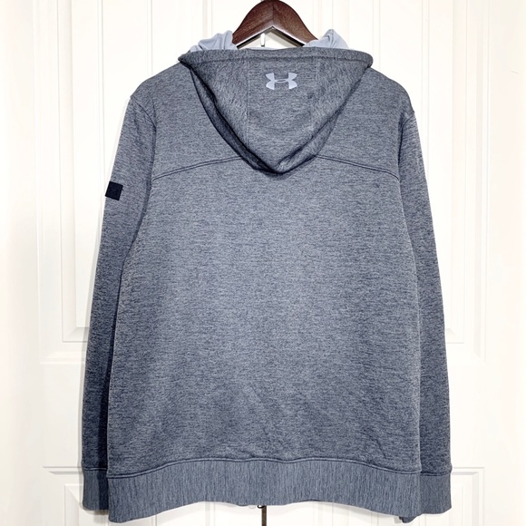 SOLD-Under Armour Mens Zip Up Gray Hoodie Jacket - Picture 3 of 10